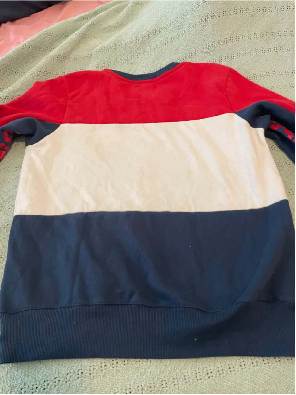 Vintage Boys Converse Colorblock Sweatshirt XL Red White Blue Chuck Taylor